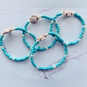 Teal sea turtle beaded bracelet 🌊🐢